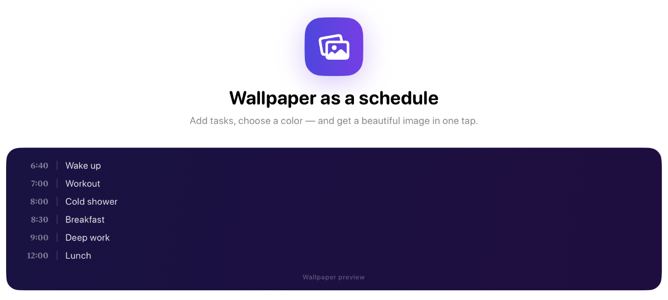 Schedule Wallpaper Planner Screenshot